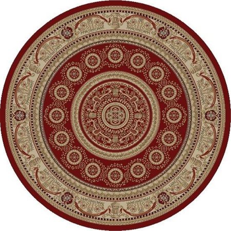 CONCORD GLOBAL 5 ft. 3 in. Jewel Aubusson - Round, Red 44100